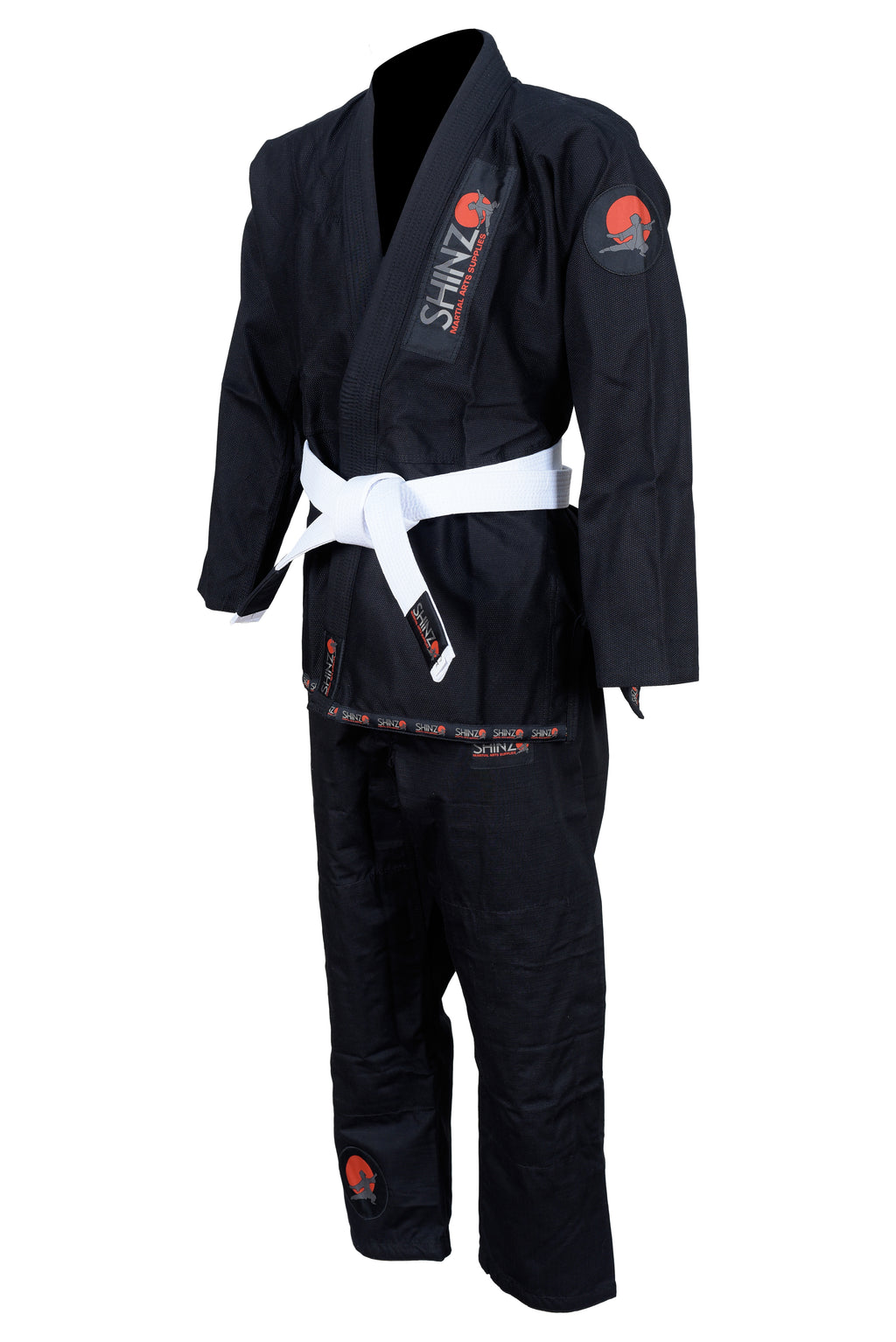 SHINZO Black BJJ Gi – 450 GSM Pearl Weave Jiu-Jitsu Uniform
