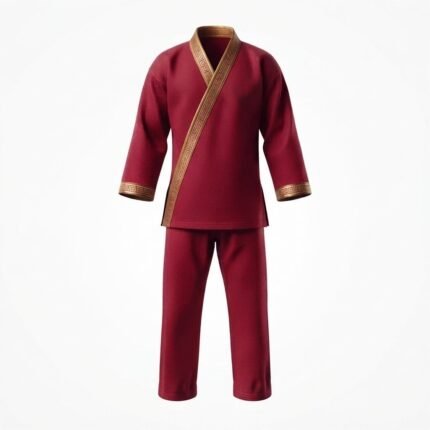 Custom Burgundy & Gold Hapkido Martial Arts Uniform – Traditional Training Dobok