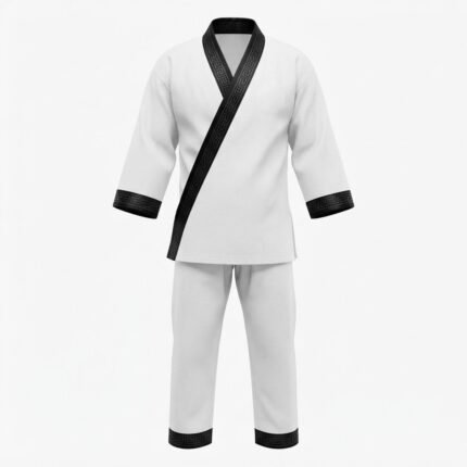Custom White & Black Hapkido Martial Arts Uniform – Traditional Training Uniform