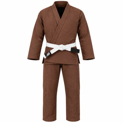 Brown Judo Gi Uniform with White Belt