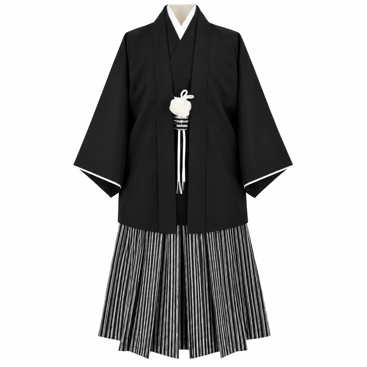 Formal Black-and-White Kimono Ensemble