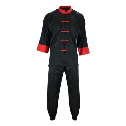 Black & Red Kung Fu Uniform (Chinese Martial Arts Training Suit for Kung Fu, Tai Chi & Wushu)