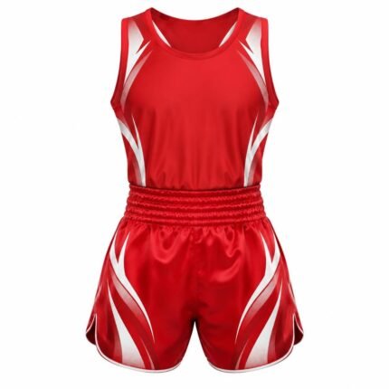 Red Boxing Shorts Set (Custom Boxing Uniform for Boxing, MMA & Combat Sports Training)